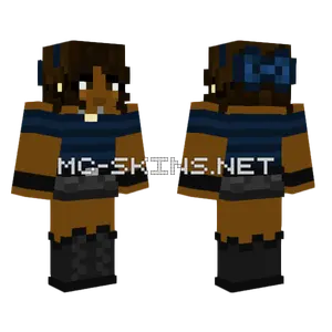 Brown And Blue Outfit Minecraft skin