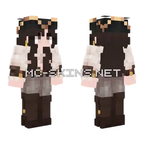 Brown and White Girl Minecraft skin