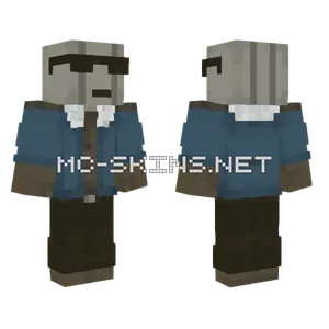 Brown Blue Work Clothes Minecraft skin