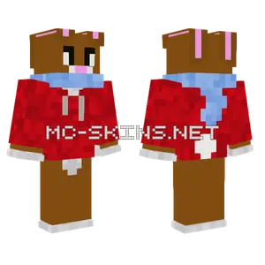 Brown Bunny Hoodie Minecraft skin