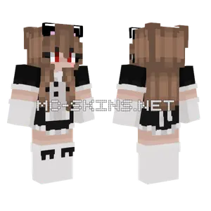 Brown Cat Girl Minecraft skin