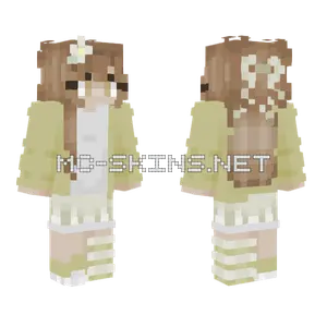 Brown Hair Flower Girl Minecraft skin