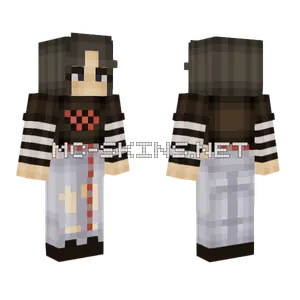 Brown Hair With Red Accents Minecraft skin