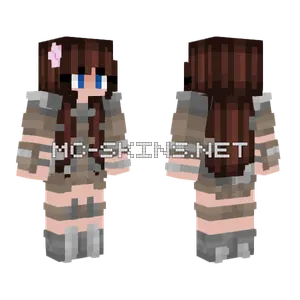 Brown Haired Girl W Bow Minecraft skin
