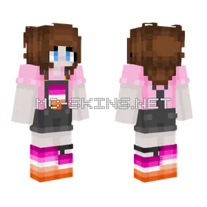Brunette Overalls Girl Minecraft skin