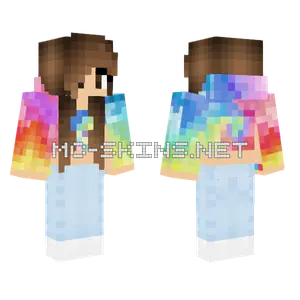 Brunette Tie Dye Hoodie Minecraft skin