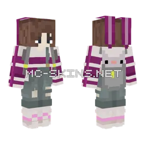 Bunny Backpack Girl Minecraft skin
