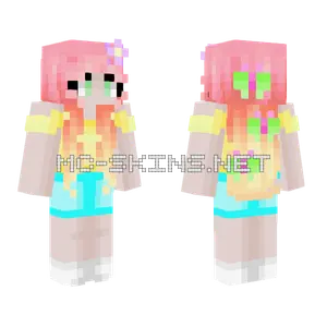 Butterfly Sunset Girl Minecraft skin