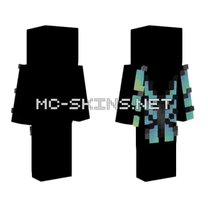 Butterfly Wings Black Lines Blue Green Minecraft skin