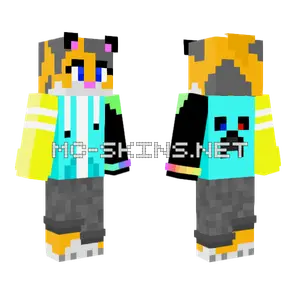 Calico Cat Creeper Minecraft skin