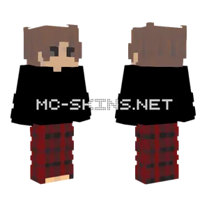 Casual Boy Plaid Black Sweater Minecraft skin