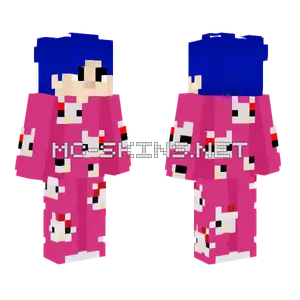 Casual Hello Kitty Pajamas Minecraft skin