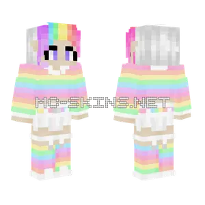 Casual Pastel Rainbow Minecraft skin