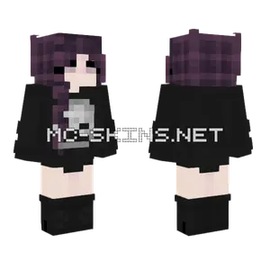 Casual Skeleton Girl High Heels Minecraft skin