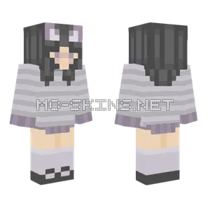 Cat Girl Purple Clothes Minecraft skin