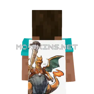 Charizard Kimono cape, outside and lining