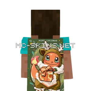 Charmander Christmas cape, outside and lining