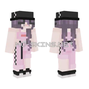 Checkered Heart Girl Minecraft skin