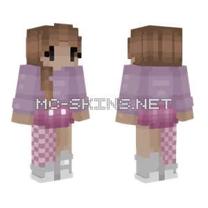 Chibi Girl Brunette Sweater Minecraft skin