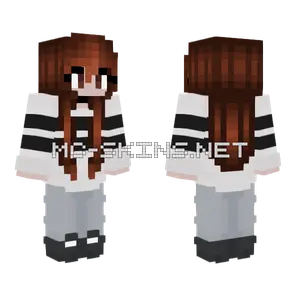 Chocolate Brunette Black Stripes Minecraft skin