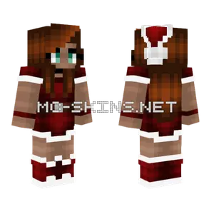 Christmas Brunette Santa Outfit Minecraft skin