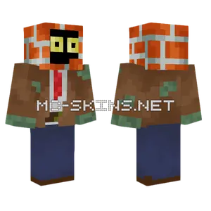 Classic PVZ2 Brick Zombie Minecraft skin