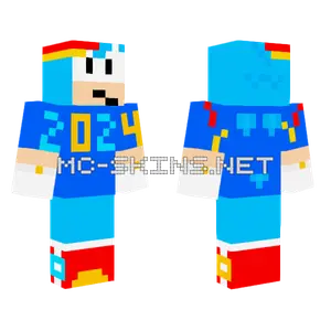 Classic Sonic New Year 2024 Minecraft skin