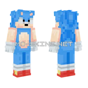 Classic Sonic Slim Arms Minecraft skin