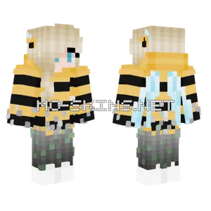 Cobbled Bee Girl Minecraft skin