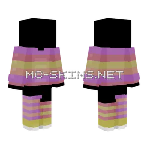 Colorful Sweater Socks Purple Pink Yellow Orange Stripe Minecraft skin