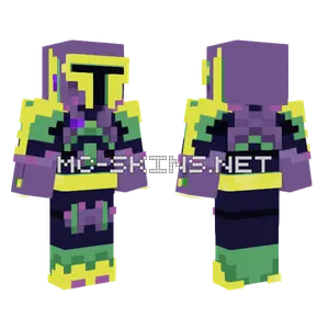 Contrasted Mandalorian Minecraft skin