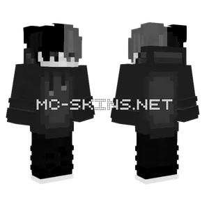 Cool Black White Hoodie Guy Minecraft skin