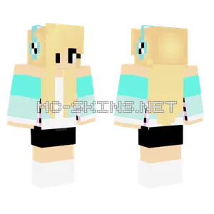Cool Girl Blue And White Minecraft skin