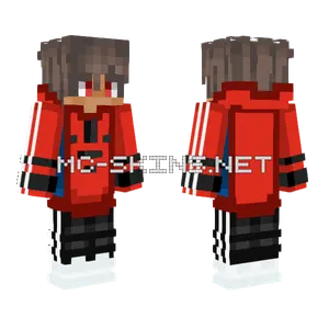 Cool Red Hoodie Minecraft skin