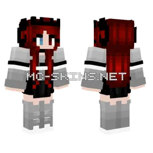 Cozy Gray Sweater Redhair Minecraft skin