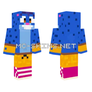 Crash Bandicoot Blue Hyena Minecraft skin