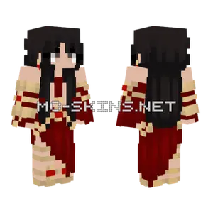 Crimson Samurai Girl Minecraft skin