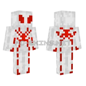 Custom Red and White Spiderman Minecraft skin