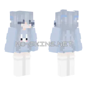 Cute Blue Bunny Girl Minecraft skin