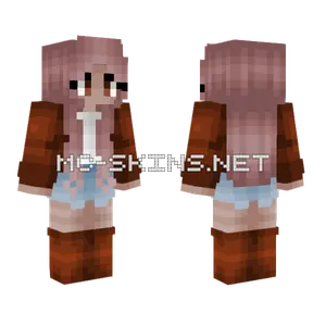 Cute Farm Girl Pink Hair Minecraft skin