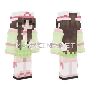 Cute Pink Bow Girl Minecraft skin