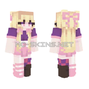 Cute Pink Bunny Girl Minecraft skin