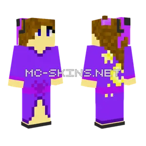 Cute Purple Witch Minecraft skin