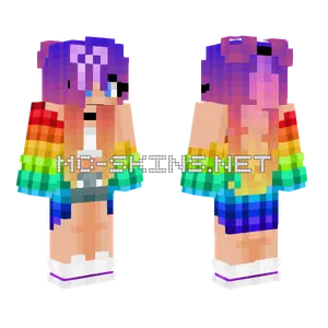Cute Rainbow Edit Minecraft skin