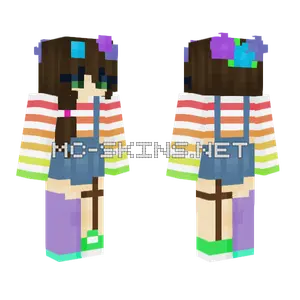 Cute Rainbow Skin Minecraft skin