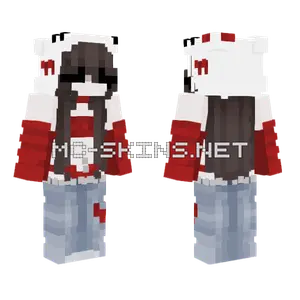 Cute Red Hello Kitty Minecraft skin