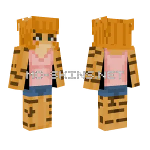 Cute Tiger Girl Minecraft skin