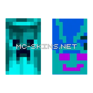 Cyan Creeper Face cape, outside and lining