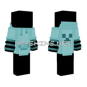Cyan Creeper Hoodie Base Minecraft skin