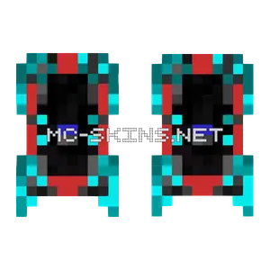 Cyan Red Framed Face cape, outside and lining